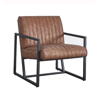 Современный дизайн, высококачественный полиуретан (коричневый) + стальное кресло, для кухни\  Столовая\  Спальня\  Гостиная из коричневой Кожи [США