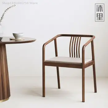 Стул из черного ореха, Новый китайский стул из массива дерева, дзен-чайный стул, набор из трех предметов
