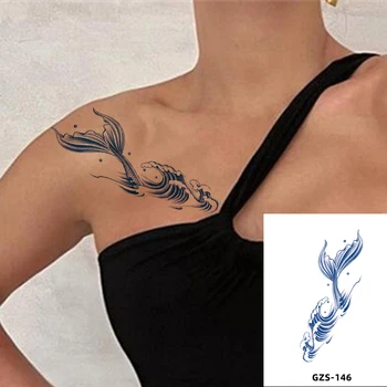 Татуировки с чернилами Juice, боди-арт, стойкая водонепроницаемая временная татуировка, наклейка с изображением пера, цветка, тотема, татуировки со стрелками на теле