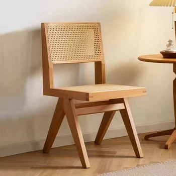 Удобные обеденные стулья в Скандинавском стиле из ротанга Бесплатная Доставка Дизайнерское кресло для отдыха Дизайнерская Эргономичная кухонная мебель Sillas De Comedor