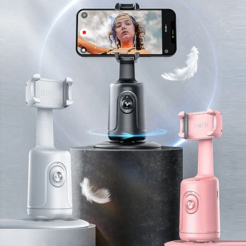 Умный стабилизатор для селфи с автоматическим отслеживанием лица на 360 °, настольный стабилизатор для селфи с регулируемым объективом, держатель телефона для прямой трансляции видеоблогов по телефону
