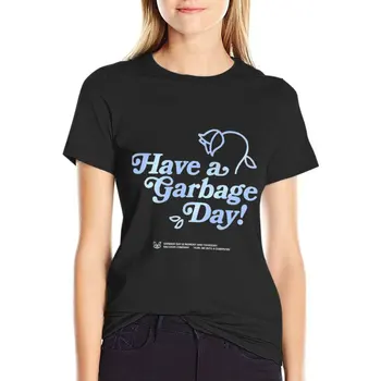 Футболка с пончиками, футболка с мусорным днем, летние топы, футболки, футболки с графическим рисунком, рубашка с животным принтом для девочек, женская одежда