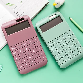 Цифровой портативный настольный калькулятор Инструмент для ведения бухгалтерского учета Встроенный аккумулятор емкостью 210 мАч с солнечной батареей для школьных собраний Канцелярские принадлежности