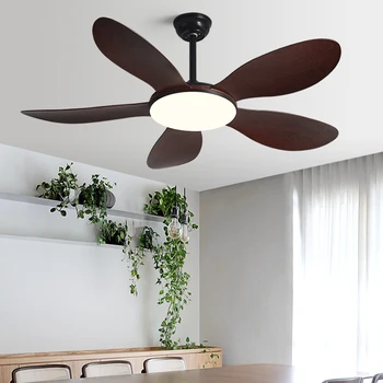 Черный Потолочный Вентилятор Постоянного Тока Light Living Room Fan Llights 2023 Новый Ресторан Электрический Вентилятор В помещении 110V 220V Сильный Ветер